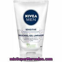 Gel Limpiador Sensitive Nivea For Men, Tubo 100 Ml