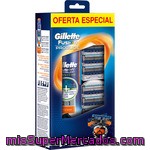 Gillette Fusion Proglide Pack Con Recambio De Maquinilla De Afeitar Estuche 6 Unidades + Gel De Afeitar Sensitive 2 En 1 De Regalo