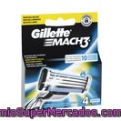 Gillette Mach3 Maquinilla De Afeitar Recambio Blíster 4 Uds