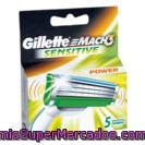 Gillette Mach3 Power Maquinilla De Afeitar Piel Sensible Blíster 5 Uds