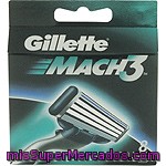 Gillette Mach3 Recambio De Maquinilla De Afeitar Estuche 8 Unidades