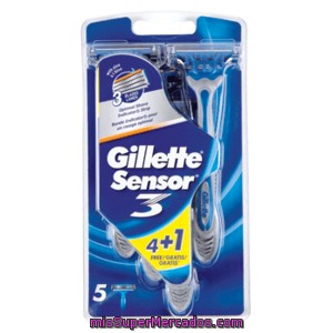 Gillette Sensor 3 Maquinilla Desechable Piel Sensible 3 Hojas Blister 4 Uds