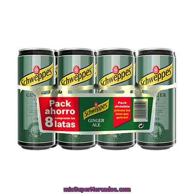 Ginger Ale, Schweppes, Lata Pack 8 X 330 Cc - 2640 Cc
