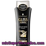 Gliss Champú Ultimate Repair Con Triple Keratina Líquida Cabello Muy Dañado Frasco 300 Ml