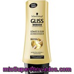 Gliss Hair Repair Acondicionador Ultimate Oil Con Keratina Líquida Y Elixir De Aceite De Argán Frasco 200 Ml Para Cabello Castigado O Quebradizo