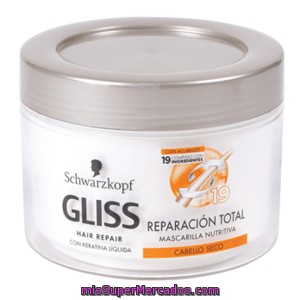 Gliss Mascarilla Nutritiva Reparadora Total Cabello Seco Tarro 200 Ml