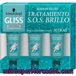 Gliss Tratamiento Million Gloss S.o.s. Brillo Con Keratina Líquida Pack 3 Tubo 20 Ml Con Aclarado Para Cabello Apagado Y Sin Brillo
