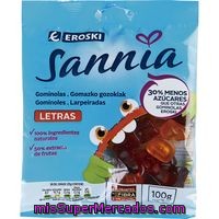 Gominolas Letras Eroski Sannia, Bolsa 100 G