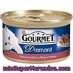 Gourmet Diamant Para Gato Finas Lonchas Con Buey Al Horno Lata 85 G