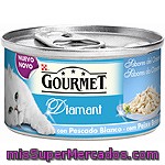 Gourmet Diamant Sabores Del Océano Alimento Para Gato Con Pescado Blanco Lata 85 G