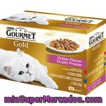 Gourmet Gold Doble Placer Para Gato Surtido De Carnes Y Pescado Caja 12 Unidades 85 G