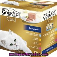Gourmet Gold Mousse Para Gato Selección De Mousses Caja 8 Unidades Lata 85 G