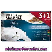 Gourmet Perle Finas Laminas Surtidas En Salsa Para Gatos Pack 4 X 85 Gr