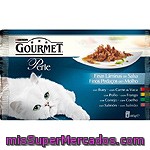 Gourmet Perle Para Gato Selección De Finas Láminas De Carne Y Pescado 4 Unidades Bolsa 85 G