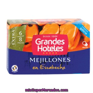 Grandes Hoteles Mejillones En Escabeche 6/8 Piezas Lata 69 Grs