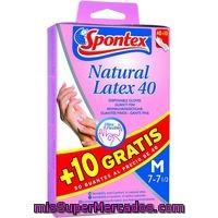 Guante Latex Desechable Talla Mediana Spontex, Caja 40 Unid.