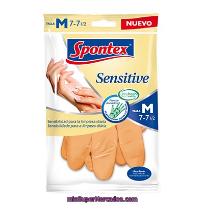 Guante Sensitive Talla Mediana Spontex, Paquete 1 Par