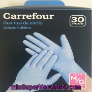 Guantes nitrilo desechables sin polvo talla 30 ud, precio actualizado en los supers