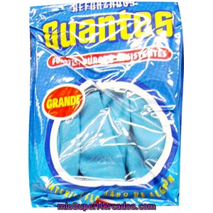 Guantes Reforzado Azul Y Amarillo Talla Grande, Rubberex, Paquete 2 U