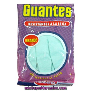 Guantes Resistente Lejia Verdes Talla Grande, Rubberex, Paquete 2 U