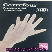 Guantes vinilo desechables sin polvo talla mediana/grande carrefour 100 ud, precio actualizado los