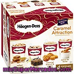 Haagen-dazs Caramel Attraction Tarrinas De Helado Sabores Caramelo 4 Unidades De 100 Ml Estuche 400 Ml