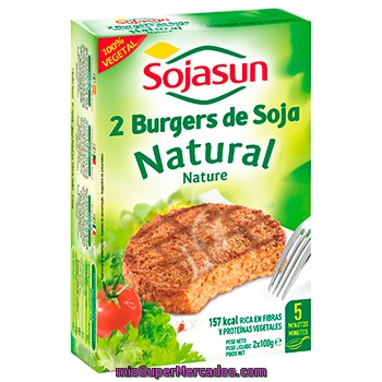 Hamburguesa Natural Sojasun 2 Unidades De 100 Gramos