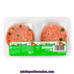 Hamburguesa Pollo/cerdo/verdura Burguer Meat Fresco, Martinez Loriente, Bandeja 4 U - 360 G