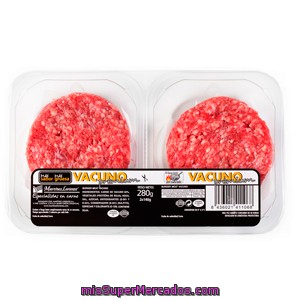 Hamburguesa Ternera Gruesa Burger Meat Fresco, Martinez Loriente, Bandeja 2 U - 280 G