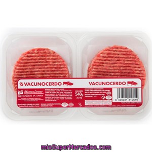 Hamburguesa Ternera/magro Burger Meat Fresco ***bajada Pvp***, Martinez Loriente, Bipack 6 U - 540 G