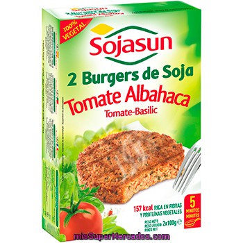 Hamburguesa Tomate Albahaca Sojasun Pack De 2x100 G.