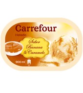 Helado Banana Y Caramelo Carrefour 900 G.