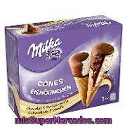 Helado Cono De Chocolate Y Vainilla Milka 4 Ud.