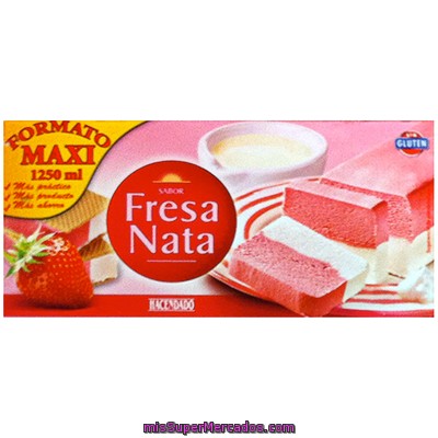 Helado Corte Maxi Nata/fresa, Hacendado, Caja 1250 Cc