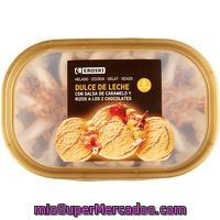 Helado De Dulce De Leche-salsa Caramelo Eroski, Tarrina 485 Ml