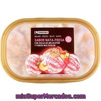 Helado De Nata-fresa-fídeos Multicolor Eroski, Tarrina 470 G