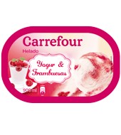 Helado De Yogur Y Frambuesas Carrefour 900 Ml.