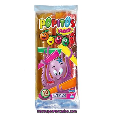 Helado Flash Popitos, Hacendado, Bolsa  10 U - 1000 Cc