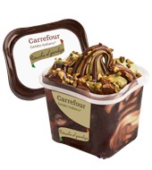 Helado Italiano De Pistacho Al Gianduja Carrefour 500 G.