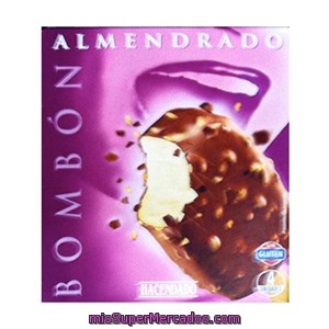 Helado Palo Bombon Almendrado, Hacendado, Caja 4 U - 480 Cc