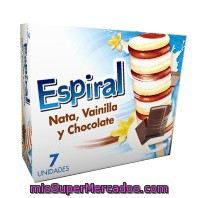 Helado Palo Espiral Nata Vainilla Y Chocolate, Producto Recomendado, Caja 7 U - 525 Cc
