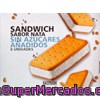 Helado Sin Azucar Añadido Sandwich Sabor Nata, Hacendado, Caja 6 U - 600 Cc