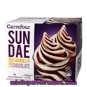 Helado Sundae De Chocolate Y Vainilla Carrefour 2x81 G.