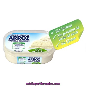 Helado Tarrina De Arroz Vainilla Bourbon (100% Vegetal), Bertona, Tarrina 1 L