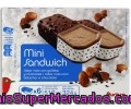 Helados Mini Sandwich Sabor A Nata Con Trocitos De Chocolate Negro, Galletas Y Recubrimiento Al Cacao Auchan Pack De 6 Unidades 85 Mililitros