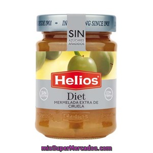 Helios Solo Fruta Diet Mermelada De Ciruela Sin Azúcar Frasco 280 G