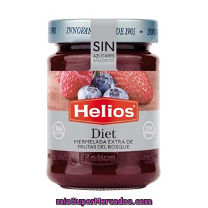 Helios Solo Fruta Diet Mermelada De Frutas Del Bosque Sin Azúcar Frasco 280 G