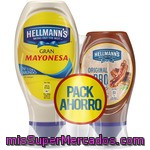 Hellmann's Pack Con Mayonesa Bocabajo Envase 430 Ml + Salsa Barbacoa Bocabajo Envase 250 G