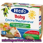 Hero Baby Cocina Mediterranea Tarrito Crema De Calabacín Con Jamón Y Quesito 100% Natural 2x190g Envase 380 G