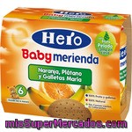 Hero Baby Merienda Tarrito Frutas Naranja Plátano Y Galletas María 2x190g Envase 380 G